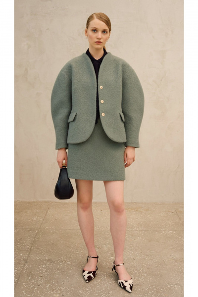 Полупальто, юбка Lokka 1718С хаки - фото 2