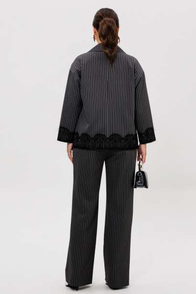 Блуза, брюки, жакет Mubliz 306 графит_полоска - фото 6