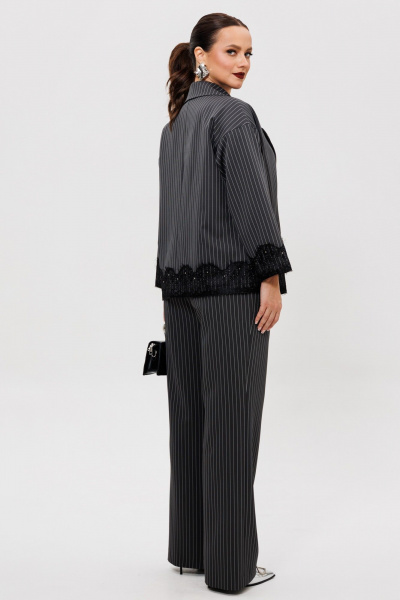 Блуза, брюки, жакет Mubliz 306 графит_полоска - фото 5