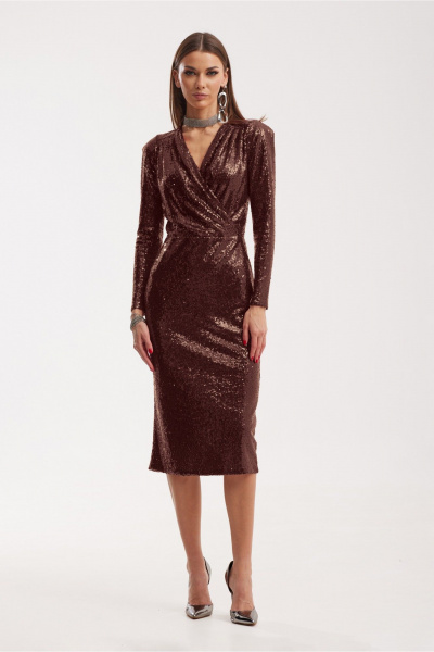 Платье N.O.W. 1504-1 шоколад - фото 4