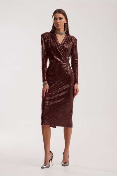 Платье N.O.W. 1504-1 шоколад - фото 3