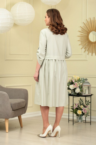 Платье ANASTASIA MAK 819 серо-зеленый - фото 3