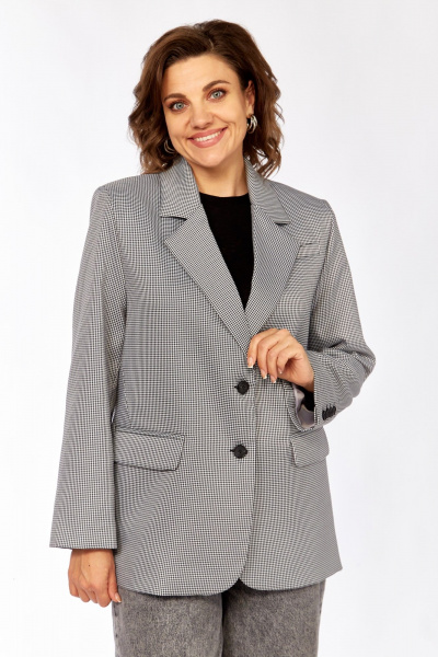 Жакет Rishelie 1014 черный-белый - фото 1
