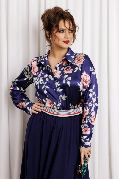 Блуза, юбка Anastasia 1313 темно-синий - фото 6