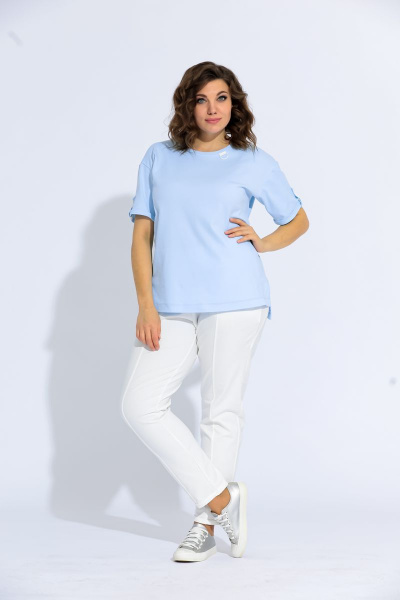 Блуза BegiModa 4002 голубой.2 - фото 5
