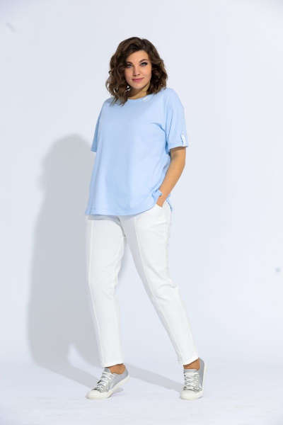 Блуза BegiModa 4002 голубой.2 - фото 4