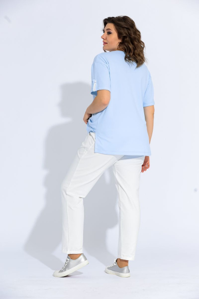 Блуза BegiModa 4002 голубой.2 - фото 7