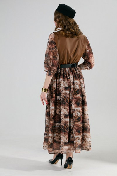 Платье NikVa 1010-1 шоколад_тигровая_абстракция - фото 10