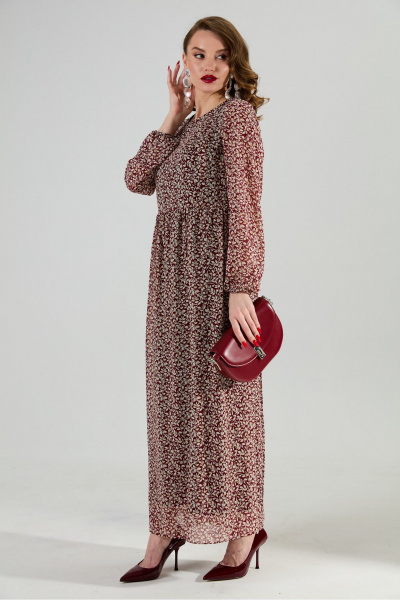 Платье NikVa 801-9 листья_бургунди - фото 7