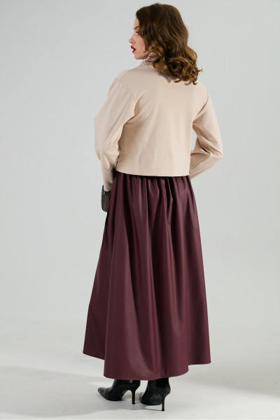 Платье NikVa 924-10 капучино и бургунди - фото 9