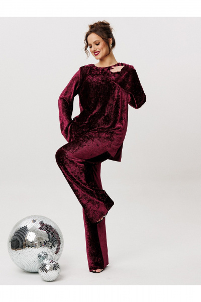 Блуза, брюки Liona Style 966 винный - фото 4