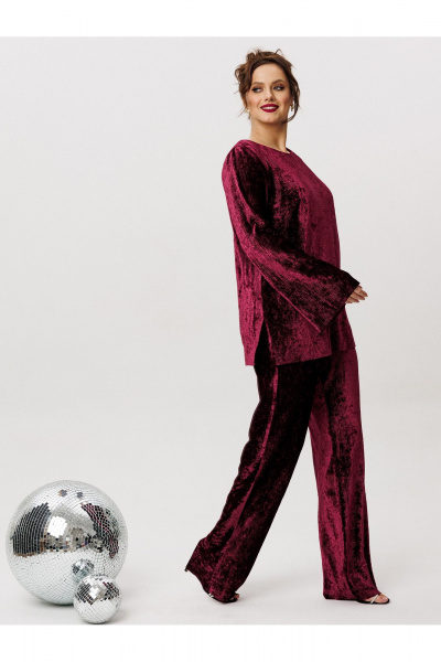 Блуза, брюки Liona Style 966 винный - фото 3