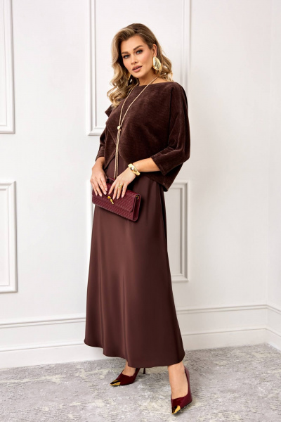 Накидка, платье AGATTI 5995-1 шоколад - фото 2