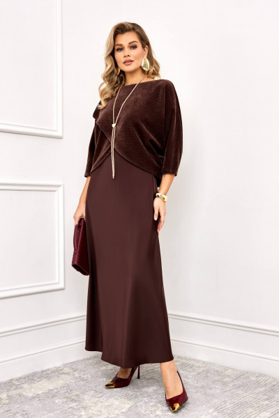 Накидка, платье AGATTI 5995-1 шоколад - фото 1