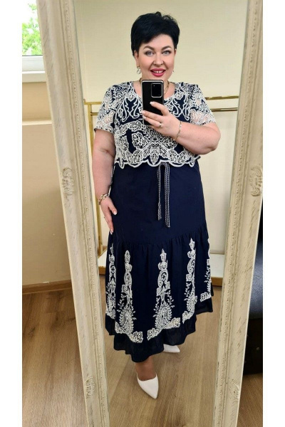 Платье Vittoria Queen 13843 темно-синий - фото 4