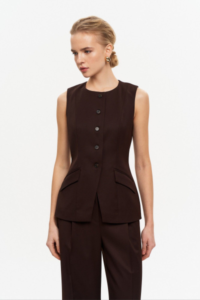 Жилет THE VERY 2432 горький-шоколад - фото 11