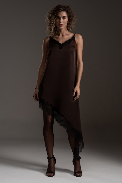 Платье SILVERSPICE S-5540 шоколад - фото 6