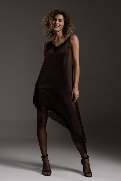 Платье SILVERSPICE S-5540 шоколад - фото 1