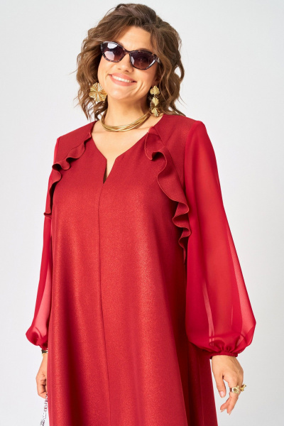 Платье EVA GRANT 7322А красный - фото 9