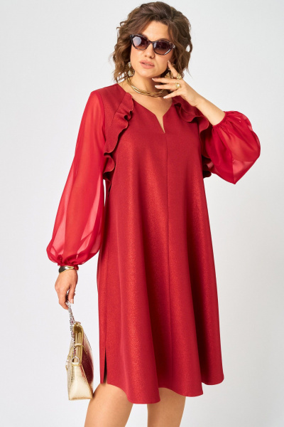 Платье EVA GRANT 7322А красный - фото 7