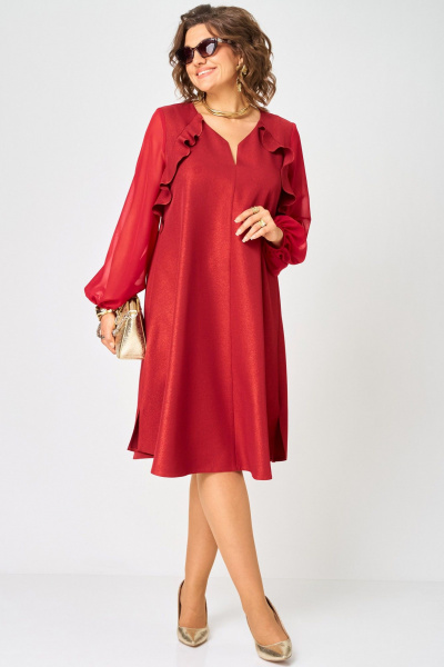 Платье EVA GRANT 7322А красный - фото 5