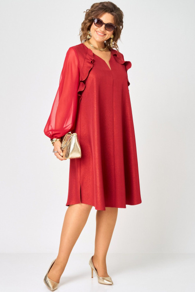 Платье EVA GRANT 7322А красный - фото 4