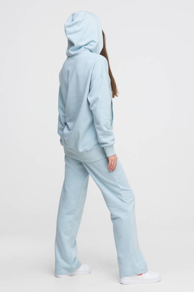 Спортивный костюм худи oversize и палаццо голубой Domna 16071 бледно-голубой - фото 2