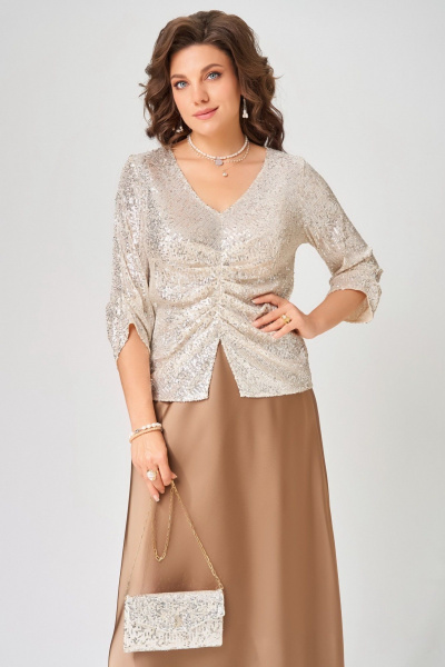 Блуза, сумка Fita 20781 золотисто-бежевый - фото 6