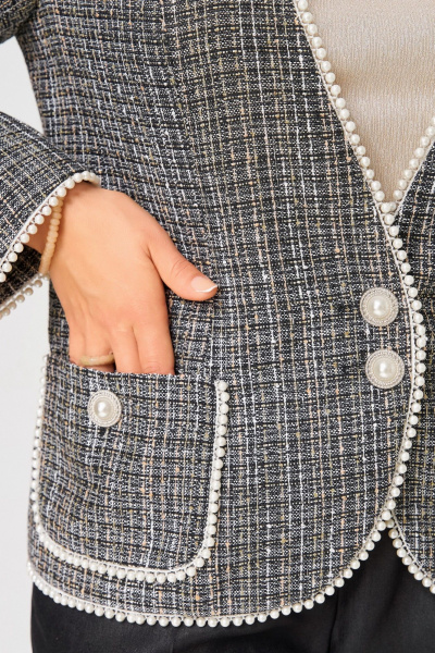 Брюки, джемпер, жакет Fita 4122 черно-бежевый - фото 6