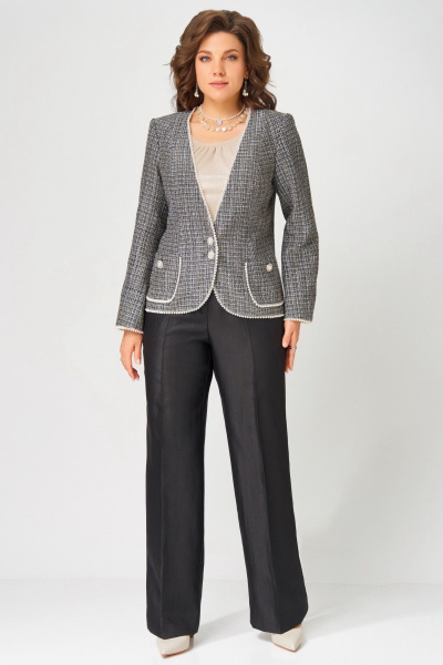 Брюки, джемпер, жакет Fita 4122 черно-бежевый - фото 3