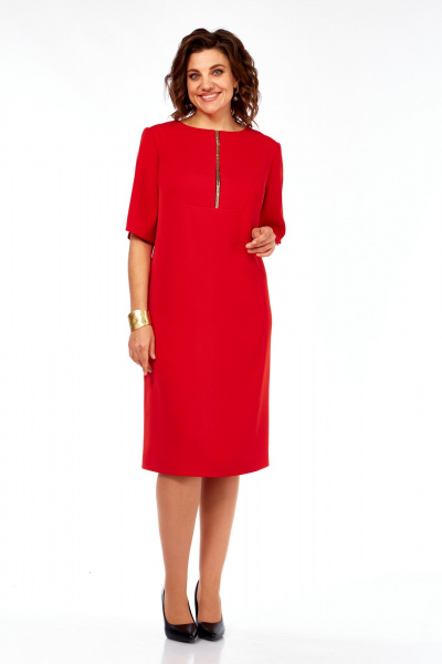 Платье Ольга Стиль С-984 красный - фото 1