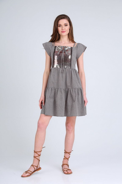 Платье из хлопка в горошек с воланом и реглан-рукавом AXXA 55170 - фото 8