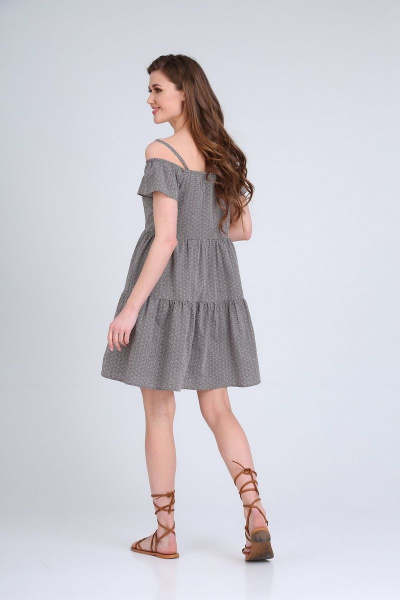 Платье из хлопка в горошек с воланом и реглан-рукавом AXXA 55170 - фото 4