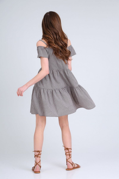 Платье из хлопка в горошек с воланом и реглан-рукавом AXXA 55170 - фото 3