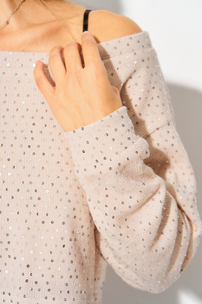 Джемпер, платье Laikony L-504 пудра+черный - фото 10