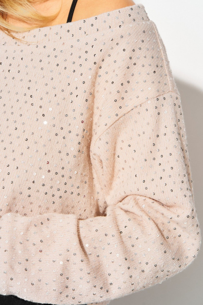 Джемпер, платье Laikony L-504 пудра+черный - фото 9