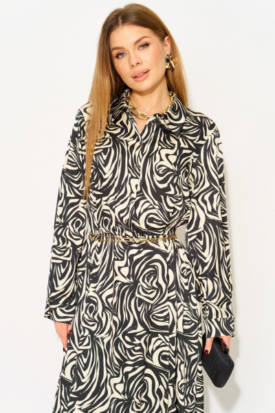 Платье Laikony L-943 черно-белый - фото 3