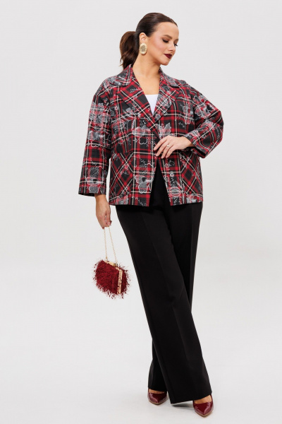 Брюки, жакет Mubliz 308 клетка-черный - фото 10