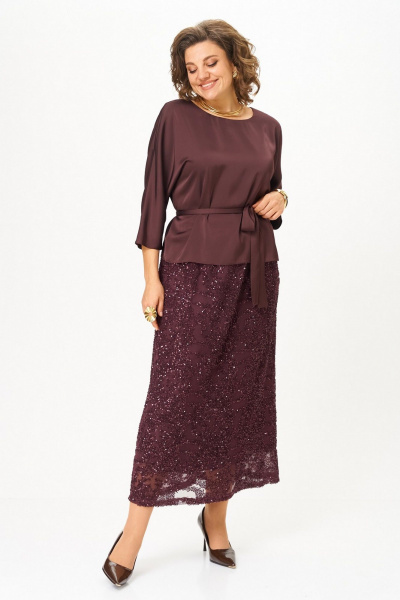 Блуза, юбка Koketka i K 1334 бордовый - фото 8