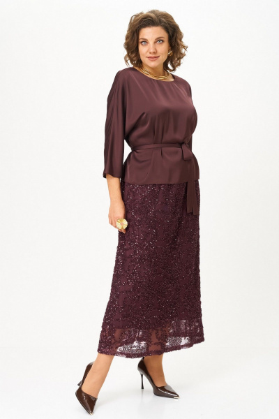 Блуза, юбка Koketka i K 1334 бордовый - фото 6