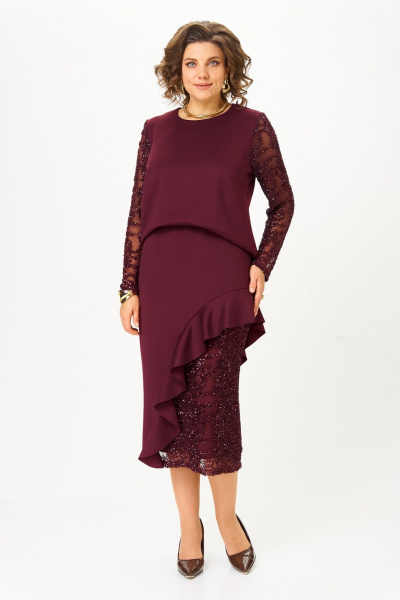 Блуза, юбка Koketka i K 1336 бордовый - фото 9