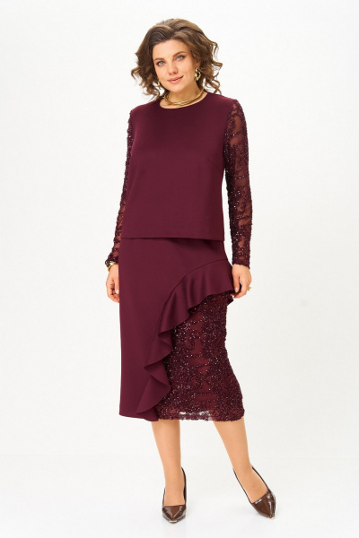 Блуза, юбка Koketka i K 1336 бордовый - фото 1