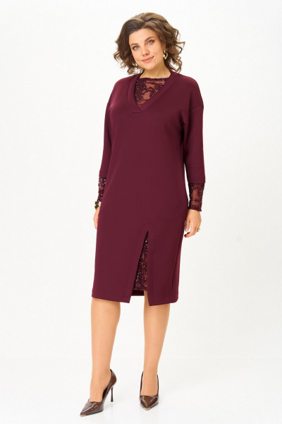 Платье Koketka i K 1337-1 бордовый - фото 7