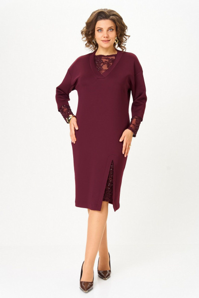 Платье Koketka i K 1337-1 бордовый - фото 3