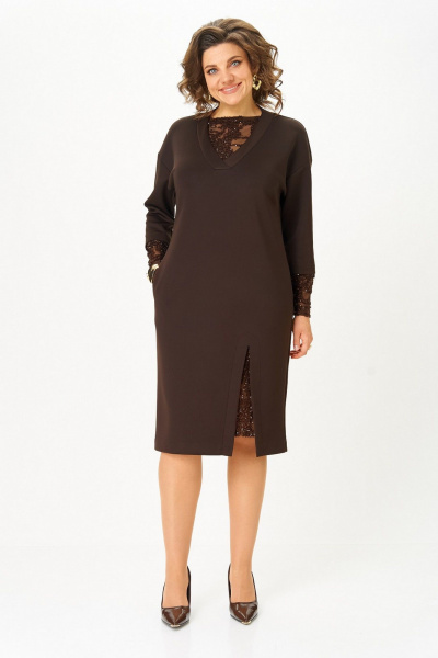 Платье Koketka i K 1337 коричневый - фото 5