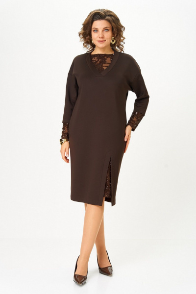 Платье Koketka i K 1337 коричневый - фото 1
