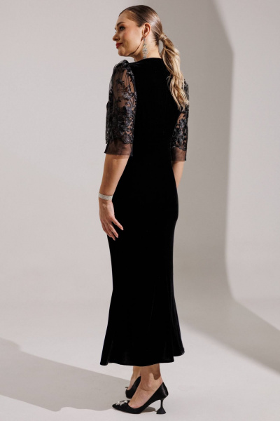 Платье Мода Юрс 25-2884 черный_гипюр - фото 4