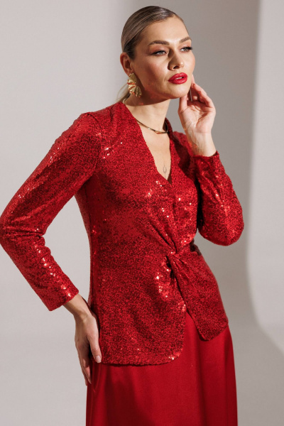 Жакет, юбка Мода Юрс 25-2881 красный - фото 6