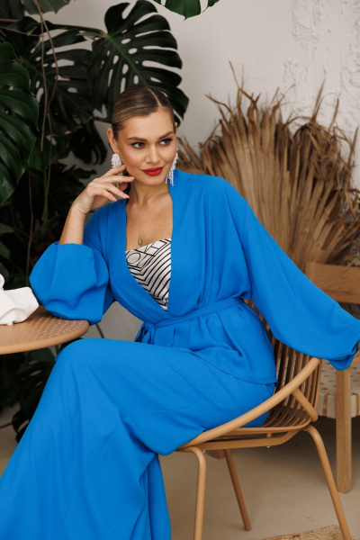 Блуза, брюки Anastasia 1063.1 васильковый - фото 7