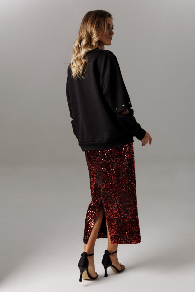 Блуза, юбка Ларс Стиль 1188 черный-красный - фото 4